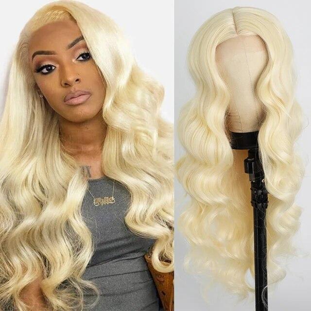 Long Body Wave Ginger Orange Wigs Synthetic Lace Wigs for Women Highlight Black Brown Middle Part Wig Cosplay Hair
