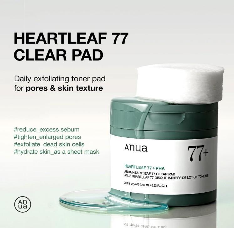 Anua Прозрачные подушечки Heartleaf 77 160 мл, 70 шт.