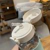 500 мл Портативная Милая Бутылка для Воды с Соломинкой, Всплывающая Крышка, Непроливаемая Посуда для Напитков для Школьников, Пластиковая Бутылка для Питья