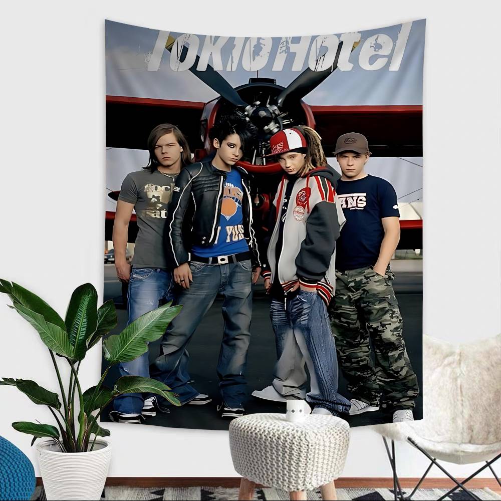 Поп-рок группа Tokio Hotel Настенный гобелен с чартом Для гостиной Дома Комнаты в общежитии Декор Искусство Домашний декор