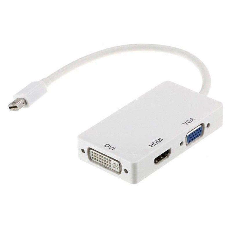 Мини DisplayPort к HDMI DVI VGA 3-в-1 адаптер с чипсетом для Macbook Pro Air для настройки нескольких мониторов