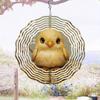 Pear Blossom Chick Wind Spinner 360 Degree Rotating Metal Garden Decor for Outdoor Balcony Window Hexagonal Reflective Design Durable