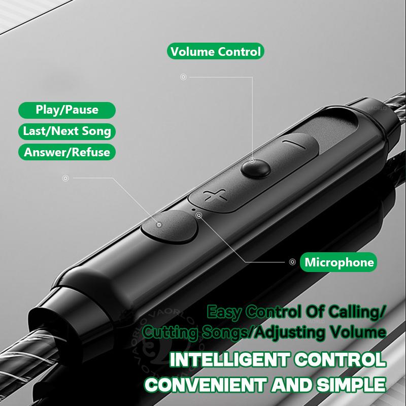 9D Surround HIFI Heavy Bass Wired Earphones Dynamic Music Headset With Mic Earbuds 3.5MM In Ear Wired Race Gaming Headphone