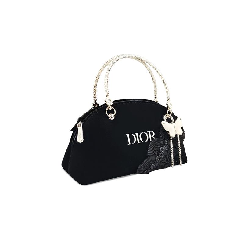 Dior Сумка [Индивидуальная косметичка] Чи Син Ручная работа Розовый Шар Тканевое искусство Стиль Повседневный и Универсальный Интеллектуальный Элегантный Роскошный Украшенный цветами