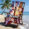 Custom Name Personalized DRAGON BALL Print Beach Towel, for Trip Camping Beach Party Home Decor, Birthday Gift for Family & Friends