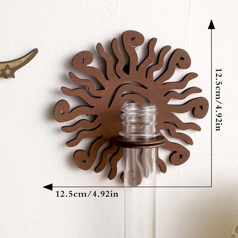 1Pc Wooden Wall Hanging INS Hydroponic Vase Farmhouse Decoration Hollow Wooden Frame Simplicity Home Furnishing Wall Decoration
