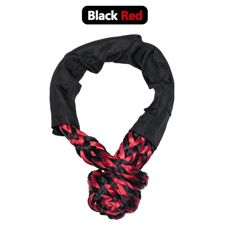 17T Synthetic Soft Shackle Car Trailer Pull Rope with Protective Sleeve for Heavy Duty Off-Road Truck Recovery