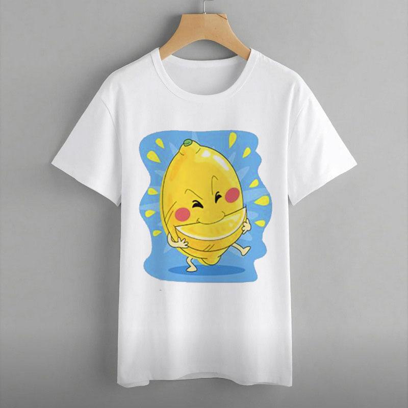 Женская одежда, принт с изображением арбуза, ананаса, банана, фрукта, круглый вырез, топ с короткими рукавами