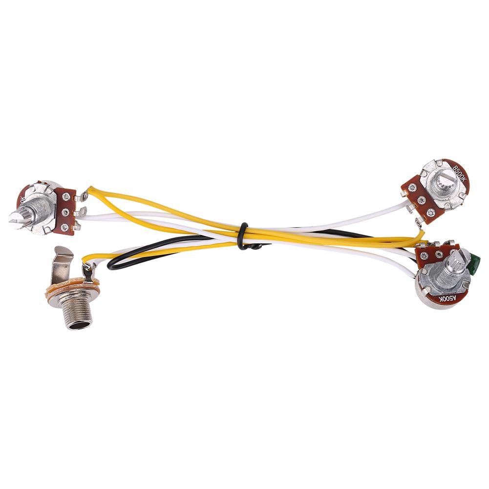 2 громкости 1 тон 1 джек 500K потенциометры 3-позиционный переключатель жгут проводов для JB электрогитары бас