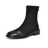 Flock Autumn Winter Shoes Low Heels Size 43 Stretch Boots Back Patch Work Street Wear Elastic Ankle Boots