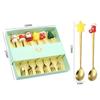 4/6pcs Gold Silver Spoon Fork Set Merry Christmas Coffee Tea Spoon Dessert Fork  Birthday Gift