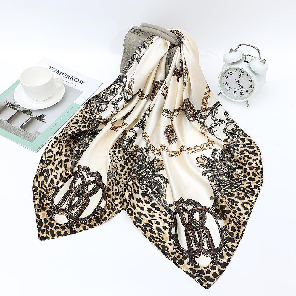 High-quality Luxurious Silk Scarves Headband Scarfs Neck Scarf For Women Chain Silk Scarf Women's Decorative Shawl