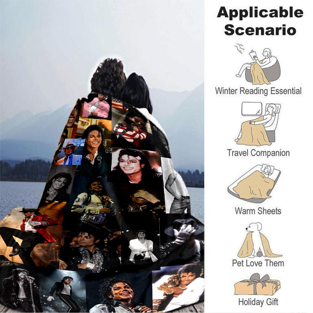 1Pc Michael Jackson'S Timeless Legacy Blanket Soft Throw Blanket For Home Bedroom Bed Sofa Travel Office Solid Christmas Blanket