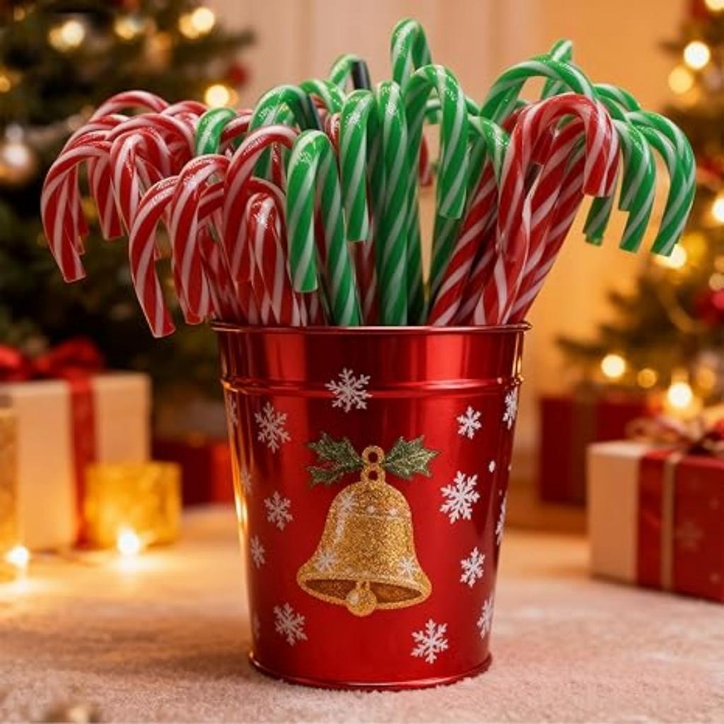 5pcs Christmas Candy Cane Ballpoint Pens Red Green Umbrella Pens for 2025 Xmas New Year 2026 Holiday Stationery Gift Office Sup