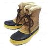 Made In Canada Vintage Leather Snow Boots Beige × Black 23.5-24.5 With Inner(USED)