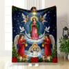 Virgin Mary Christmas Scene BlanketFlannel blanket for bedroom, living room, sofa, and nap