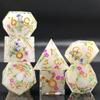 7pcs/set of Beautiful COC Resin Dice Set Polyhedral Number Dice for DND TRPG RPG Cthulhu Role Play Board Game Dnd Dice Set