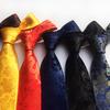 Brocade Fabric Festive Chinese Dragon Pattern Wedding Tie, Groom Best Man Tie