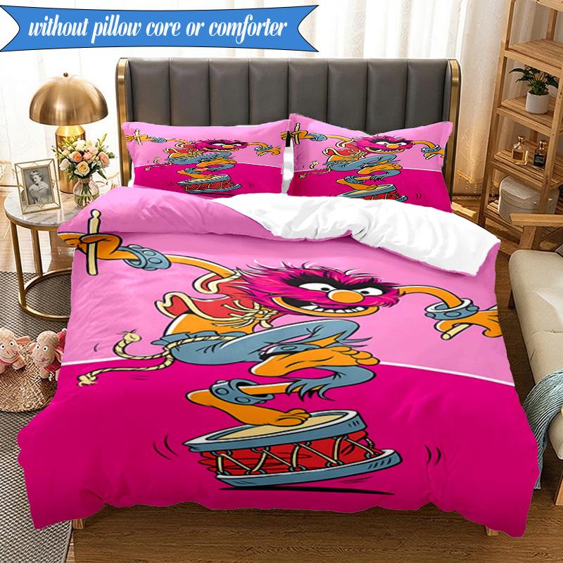 3PCS Muppet Rock Stars Bedding Set 2D Printing (Includes 1 Duvet Cover + 2 Pillowcases Coreless), Bedroom decor,Fan gift
