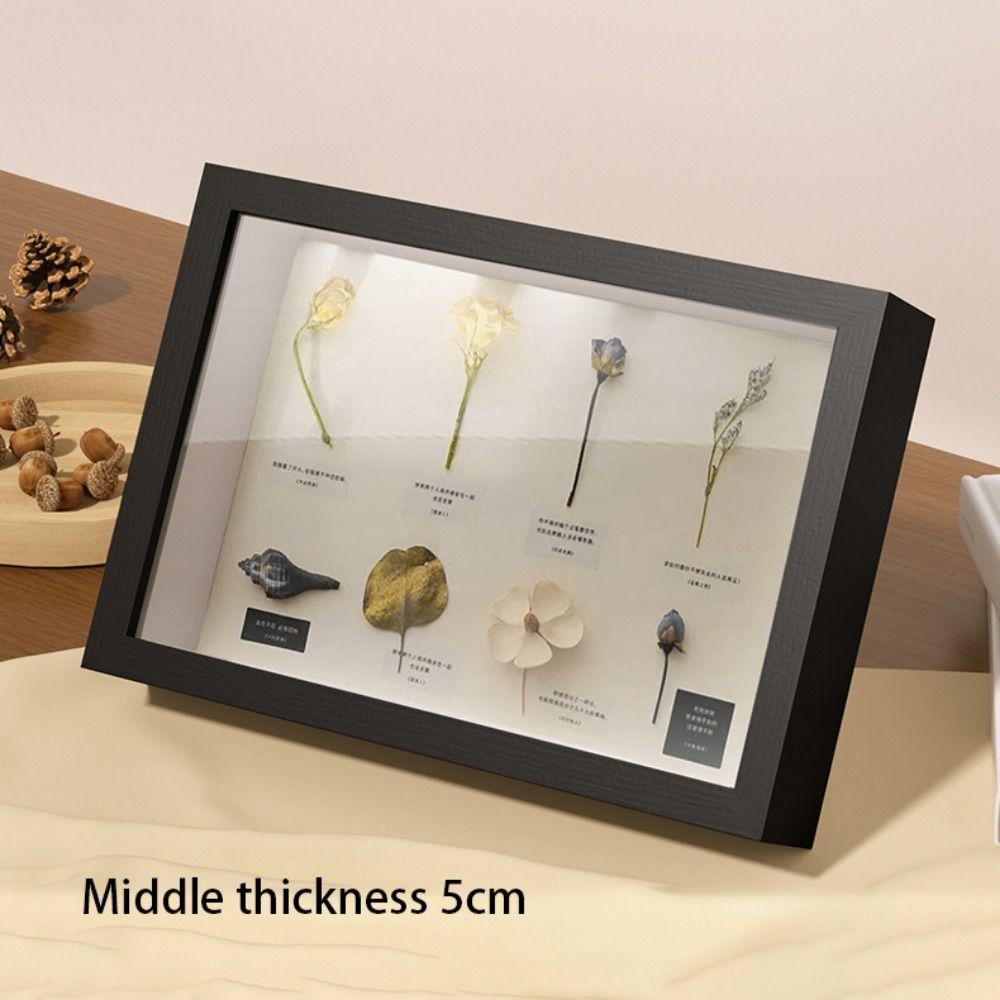 Коробка для демонстрации фотографий из дерева с тенью для сухого цветка, коробка для фоторамки, чехол для фото на память