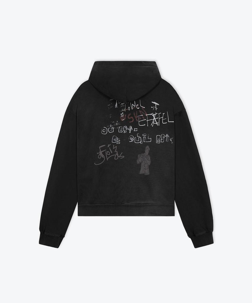 Wesken [Unisex] Oversized Moulin Rouge Zip-Up Hoodie (Black)