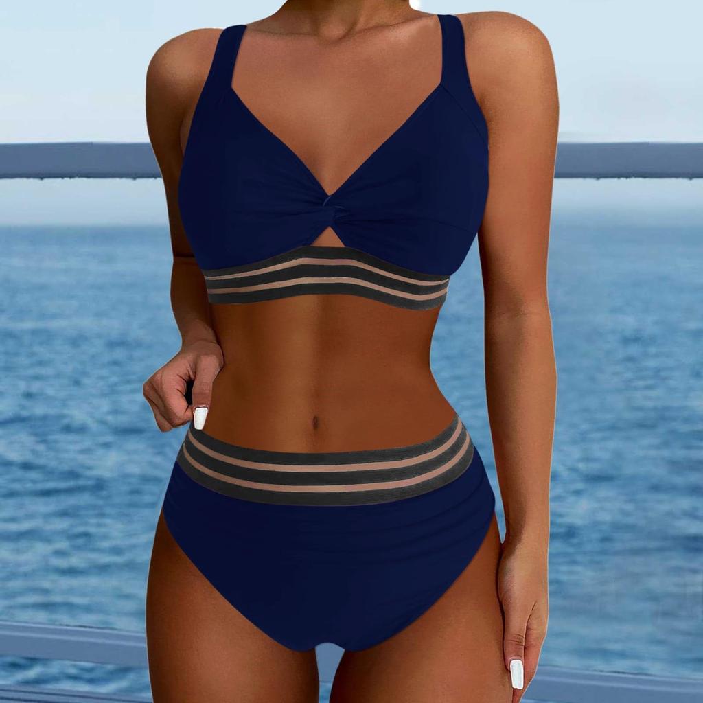 Женский раздельный модный бикини однотонный сексуальный с бюстгальтером без стального бюстгальтера купальник