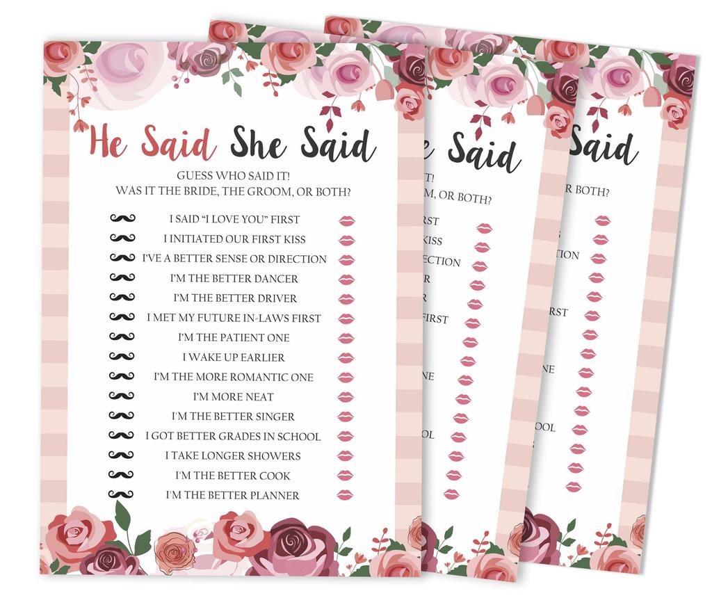 Inkdotpot 50A FloralA BingoA GameA CardsA For Bridal Wedding Shower Bachelorette Party Bulk Blank Square Fill In Gift