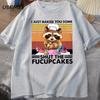 Funny T Shirt Men Cute Raccoon Bake I Just Baked You T-shirt Cotton Summer Short Sleeves Oversize T Shirt Casual Streetwear Tops