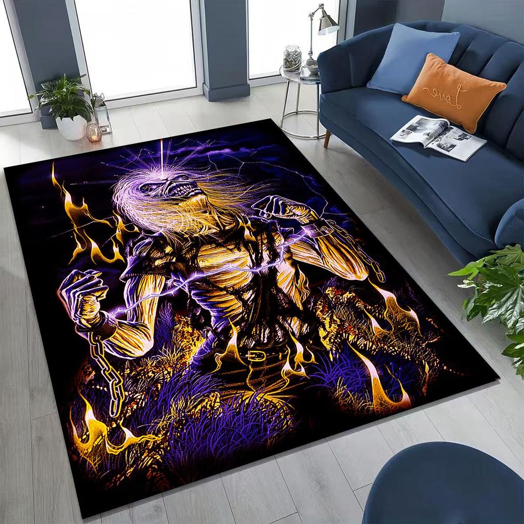 3D I-Iron-Maidens Music Band Art Carpet Rug for Bedroom Living Room Sofa Home Doormat Decor,Large Kids Non-slip Floor Mat