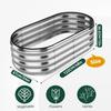 4x2x1ft Raised Garden Beds Outdoor Kit, Galvanized Oval Planter Box, Metal Bottomless Elevated Garden Boxes Set for Planting Veg