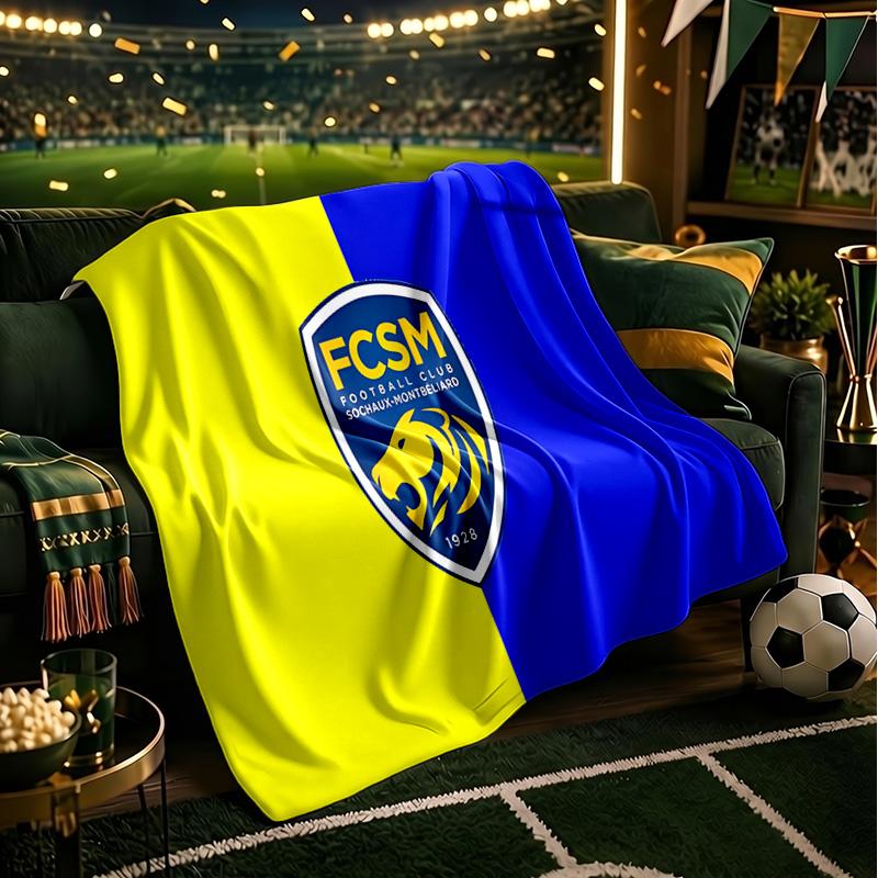 Sochaux-montbeliard Crest Throws Blanket Flannel Blankets Plush for Couch Bed Gifts for Men Women Travel picnic blanket Christmas fan gifts