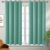 Set Of 2  Room Darkening Thermal Insulated Polyester Blackout Curtain (Light Green)