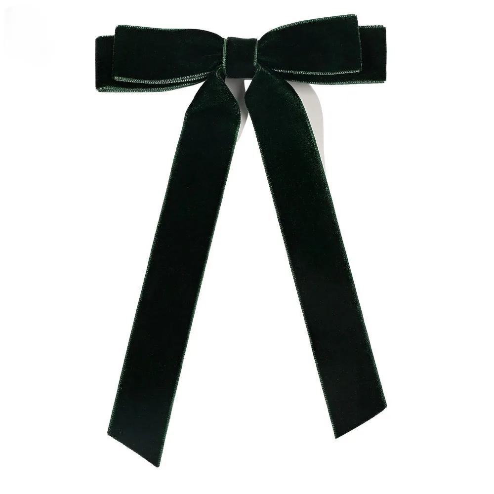 2Styles Velvet Bowknot Hair Clips для женщин Элегантные потные двойные банты Длинные заколки-кисточки Шпильки для укладки волос Корейские аксессуары