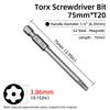 75 мм магнитные биты Torx для отвертки, биты с защитой от несанкционированного доступа T6-T40, полая головка в форме цветка сливы S2 1/4'', шестигранник для ручных электроинструментов