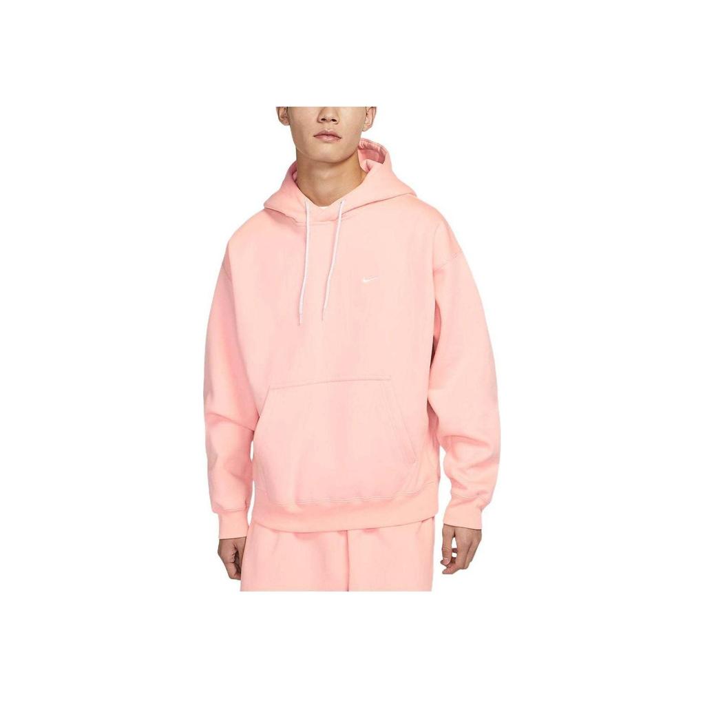 Nike Solid Color Logo Print Drawstring Hooded Fleece-Lined Sweatshirt Men Tops Pink DA0316-697