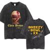Крис Браун Breezy Bowl XX Концерт Хлопковая Футболка Тур Стирка Футболки Винтажный Готический Топ Мужской Портрет Хип-Хоп Уличная Одежда