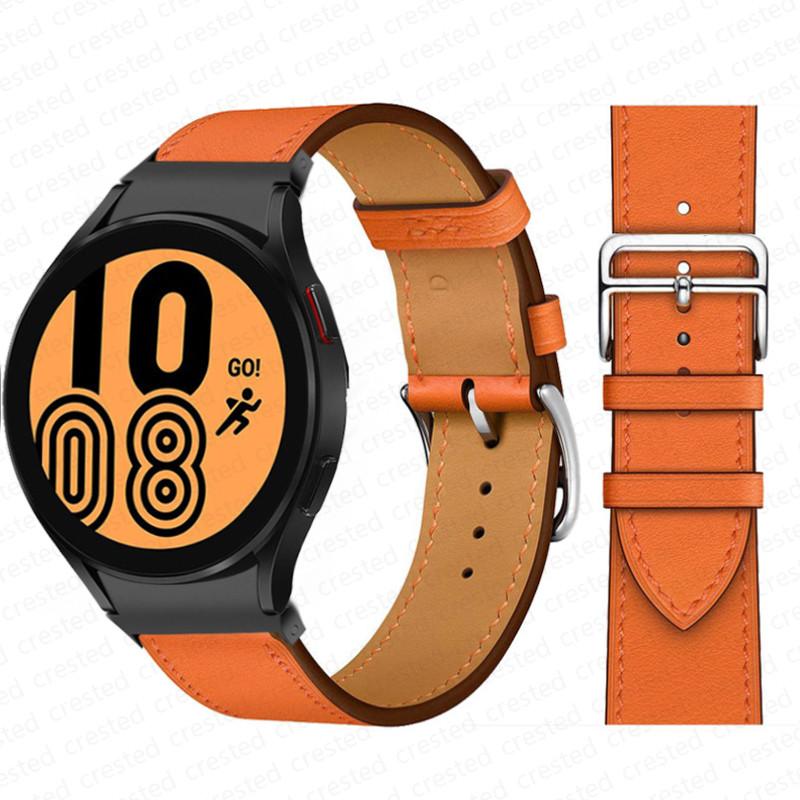20mm Band For Samsung Galaxy Watch 6 4 classic/5 Pro 44mm 40mm 47mm 43mm 45 No Gaps Leather Bracelet Correa Galaxy Watch 6 Strap