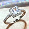 Новые идеальные женские обручальные кольца с фианитом в огранке принцессы, модные контрактные стильные высокого качества
