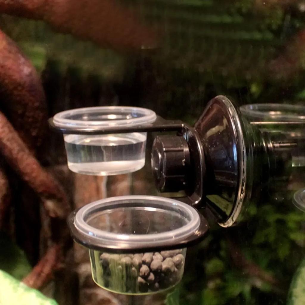 Прозрачный горшок Двойная миска Поилка Фиксированные подвесные миски для рептилий и домашних животных для змей Аксессуары для рептилий Подвесное поение