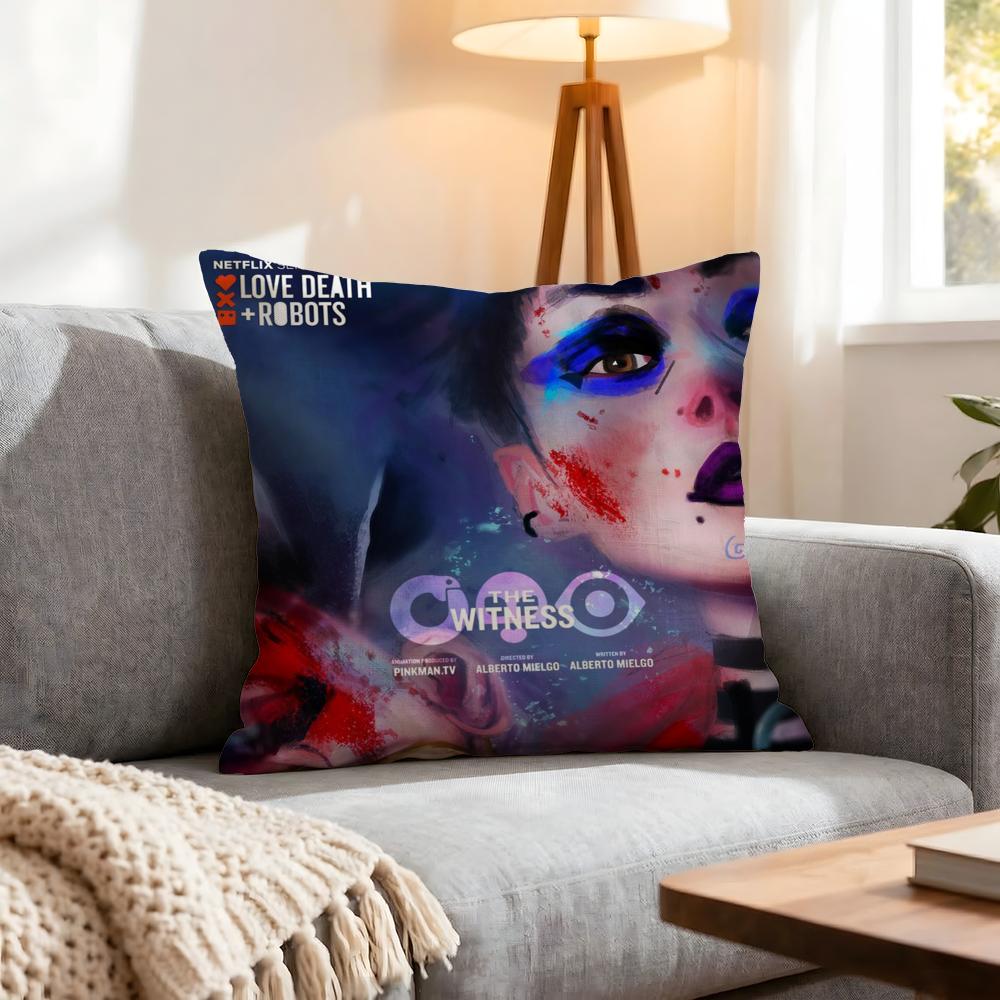 Show Love Death Robots Cushion Cover Pcs Decorative Covers Soft Cushion Case for Sofa Couch Decor x x Pillowcases