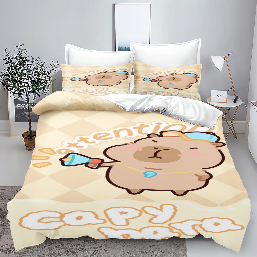 Новый комплект постельного белья с 3D-принтом в виде животных Kawaii Capybara для мальчиков и девочек Twin Queen Size, пододеяльник, наволочка, детская кровать, домашний текстиль для взрослых