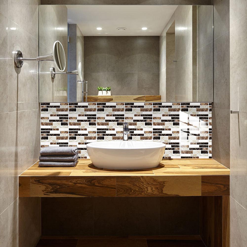 10 шт., наклейка на мраморную плитку с тиснением, кухонный фартук, маслостойкий шкаф, умывальник, пилинг и; Водонепроницаемые художественные обои