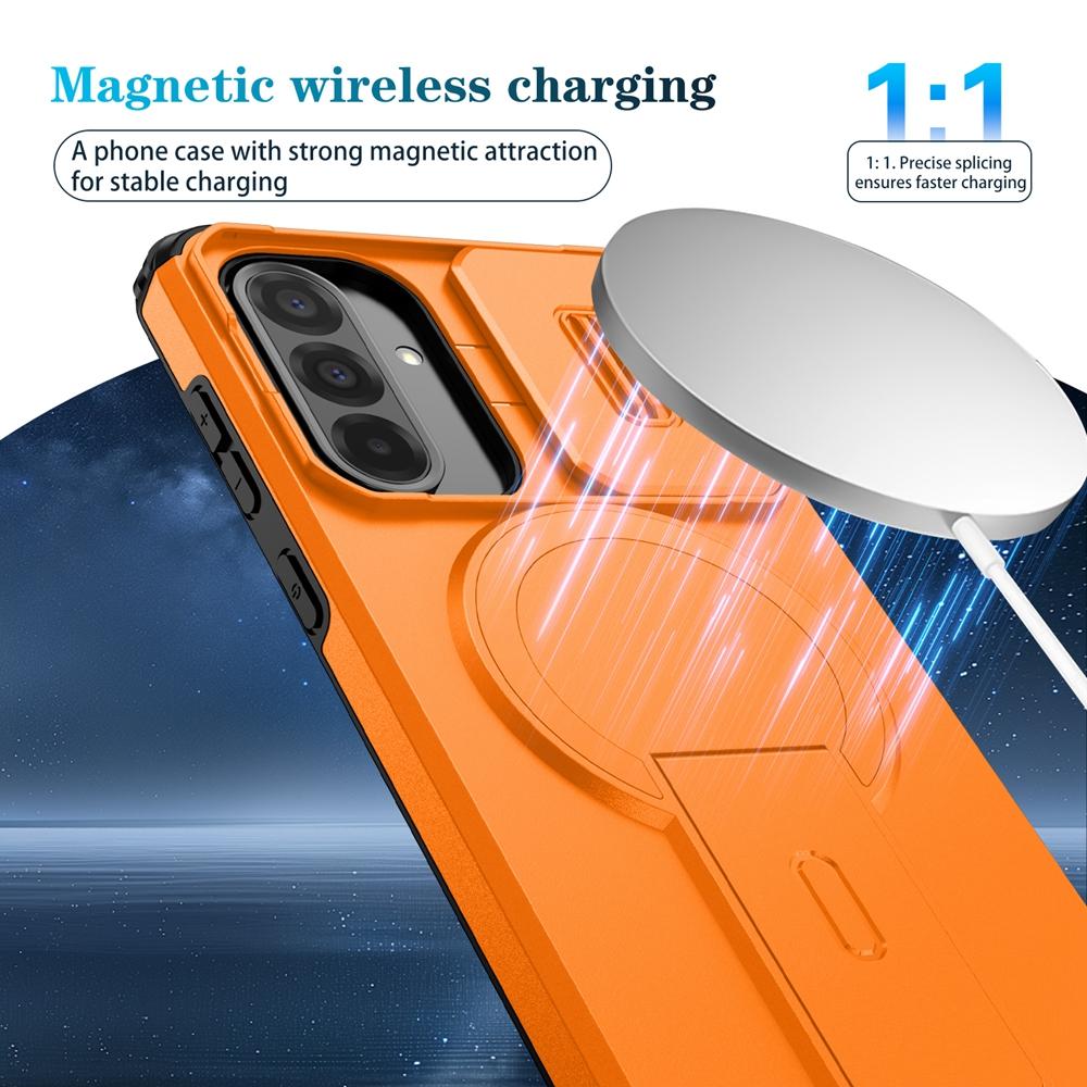 Чехол для Samsung Galaxy A17 5G Роскошный бронированный чехол с кронштейном Magsafe для Galaxy A17 A 17 GalaxyA17 Чехол с держателем-кольцом на магните