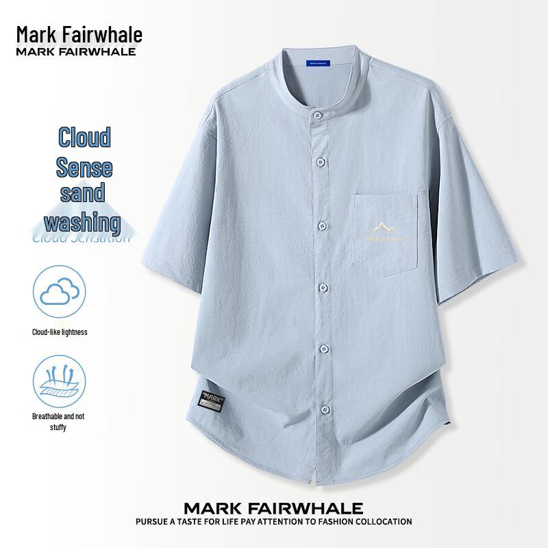 Mark Fairwhale Мужская свободная футболка-henley с коротким рукавом
