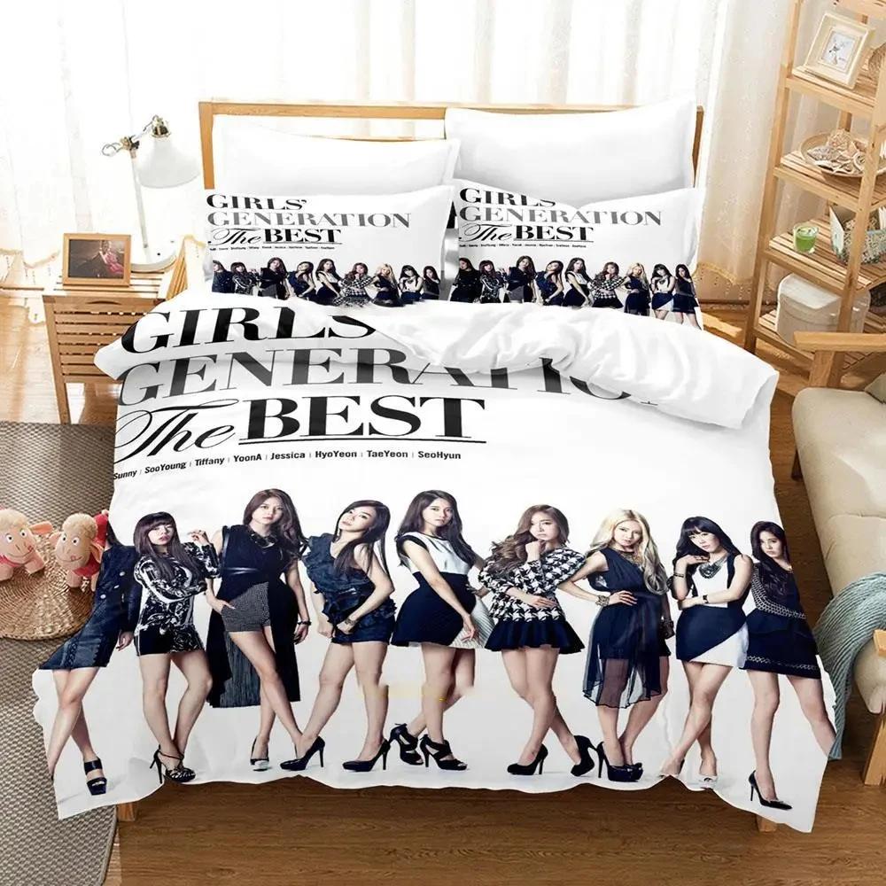 Kpop Girls Generation Постельное белье Комплект Пододеяльник Постельный комплект Чехол на одеяло Наволочка Одеяло Размер King Queen Детское Взрослое Постельное белье