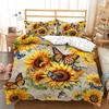 Sunflower Bedding Set For Kids Girls Boys Black White Milk Cow Print Comforter Cover Spring Summer Floral Duvet Cover