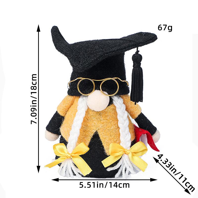 Graduation Season Black Doctor Hat Faceless Doll Cute Doll Holiday Gift Ornaments