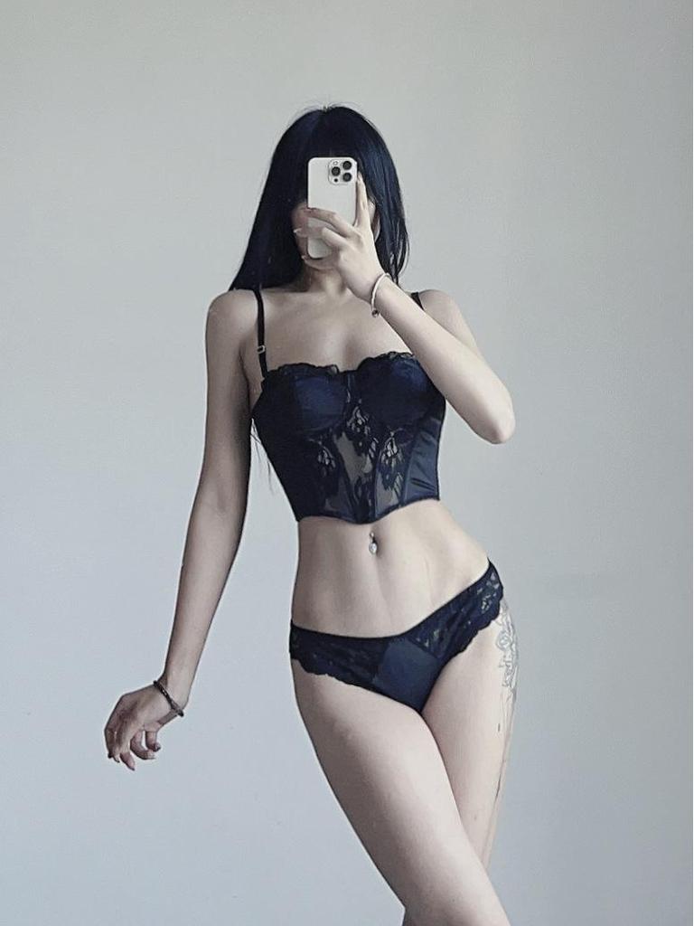 Seductive Lace Longline Corset Push-Up Bra Set for Women