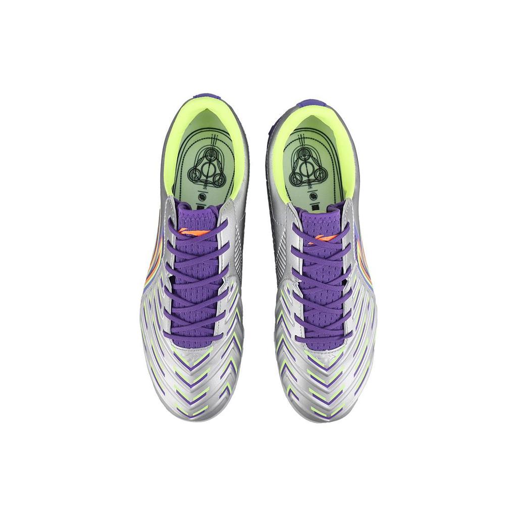 Li Ning Брокат Turf TF Turf Firm Ground, Футбольные бутсы для искусственного газона Мужские Фиолетовый Серебряный YSTT021-3