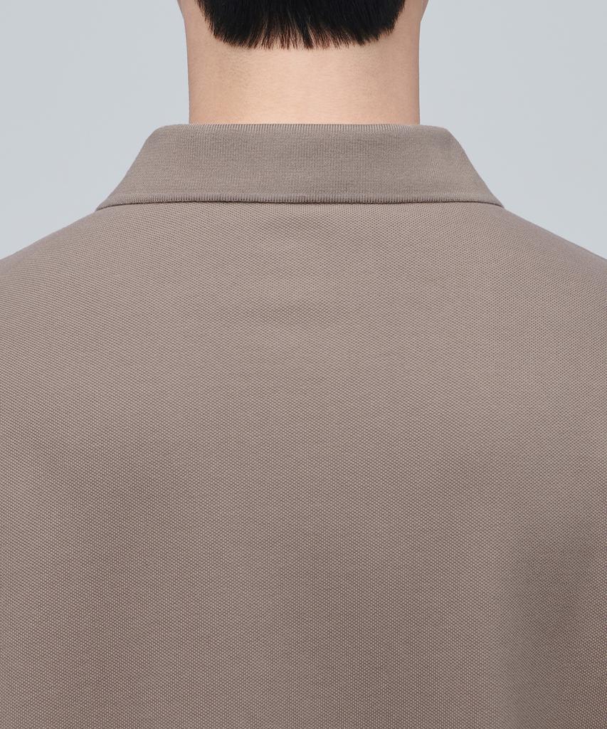 MUSINSA STANDARD Slit Neck Pique Polo Shirt [Mocha]